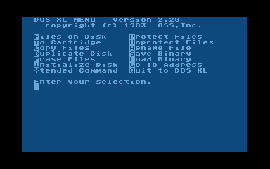 DOS XL 2.20 atari screenshot